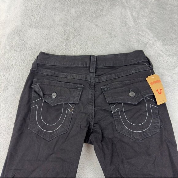 True Religion NWT Ricky Flap SN 32 105713 Men's Size 32x31 Black Straight Flared - Picture 9 of 9